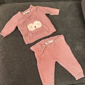rene rofe baby owl sweater set - great condition